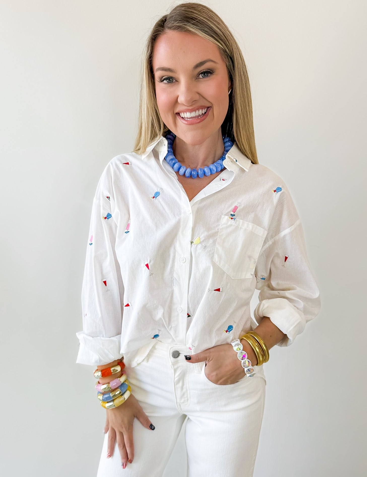 Cocktail Details Buttoned Shirt