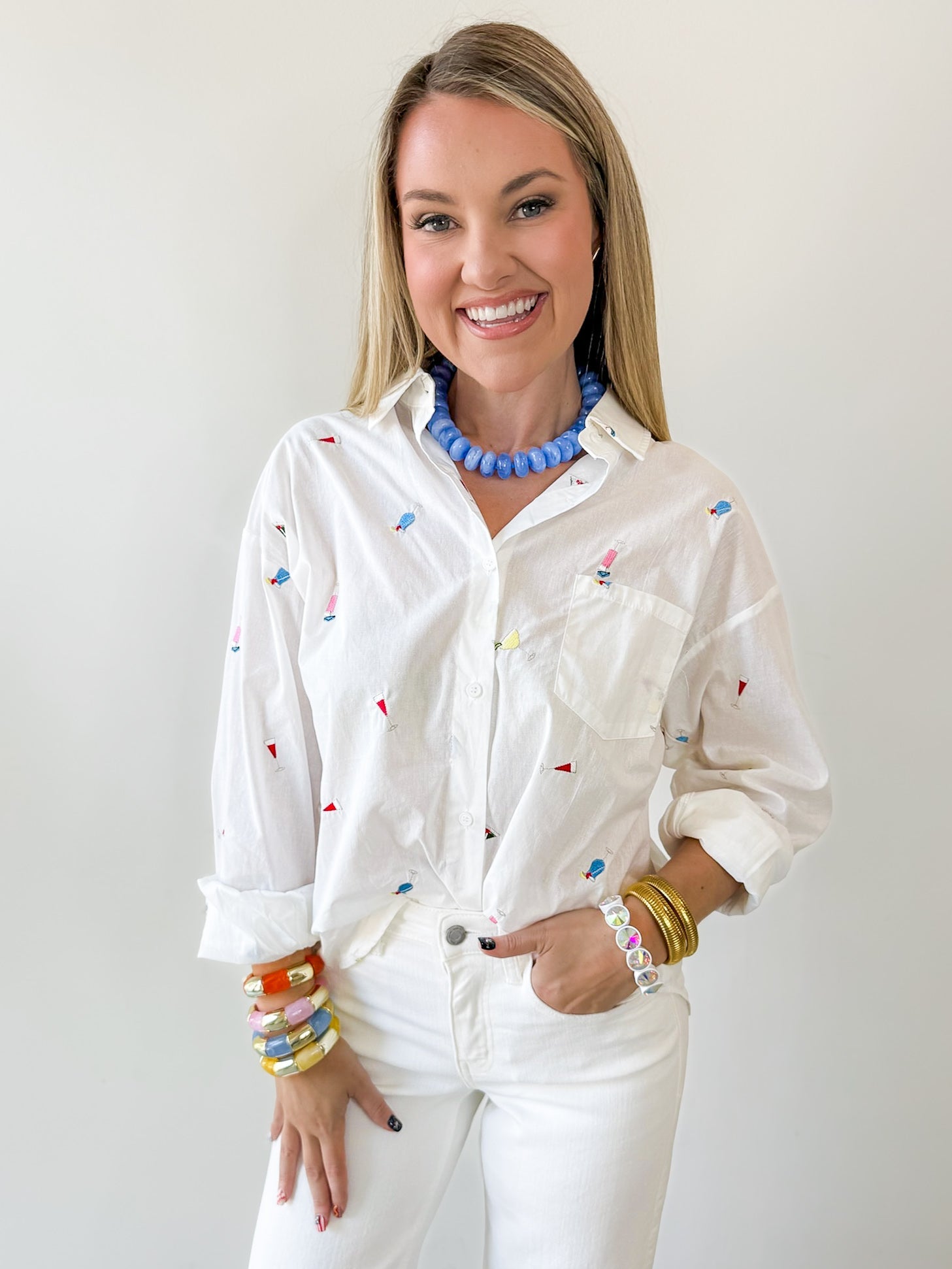 Cocktail Details Buttoned Shirt