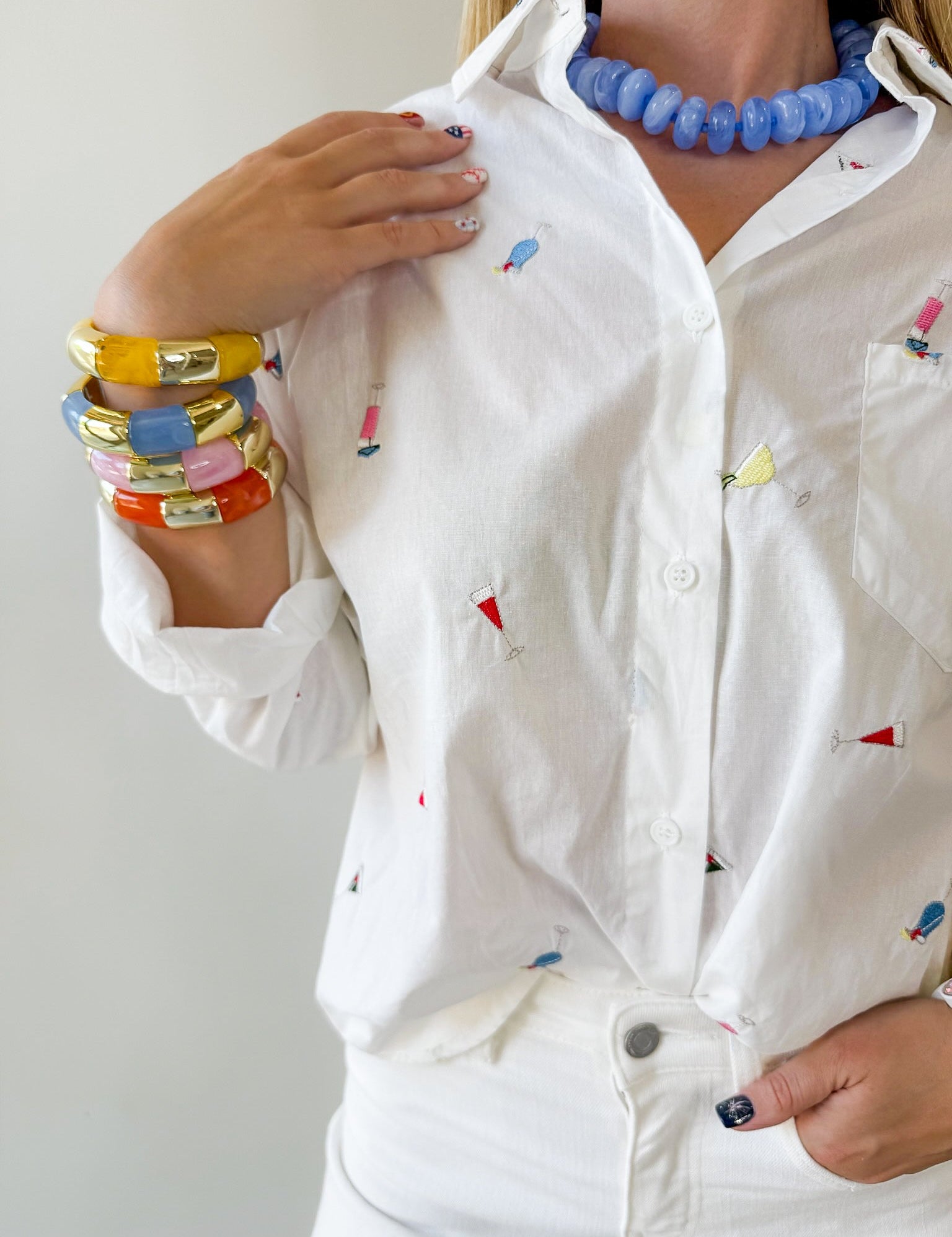 Cocktail Details Buttoned Shirt