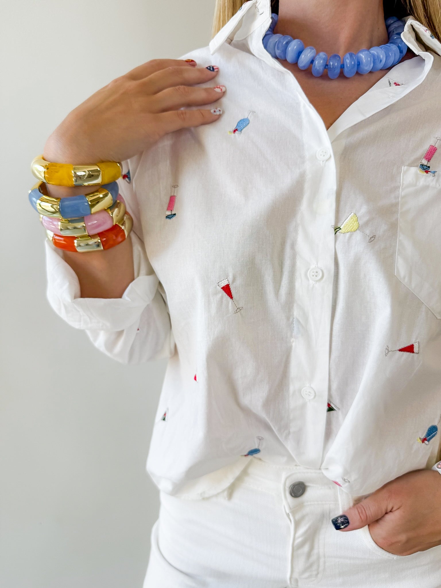 Cocktail Details Buttoned Shirt