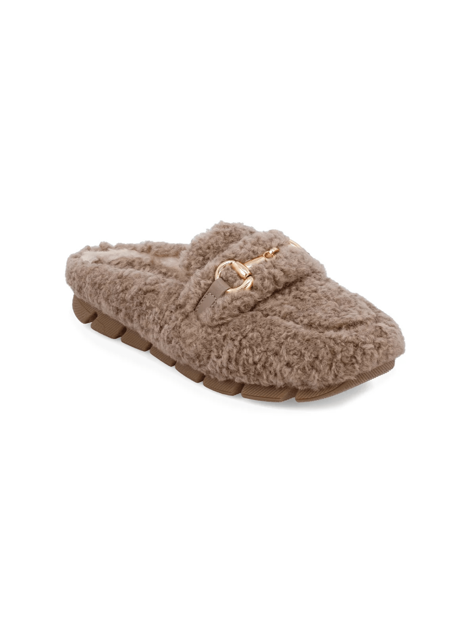 Cocoa Fuzzy Slip On Mule