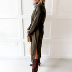 Collar Maxi Dress - Olive