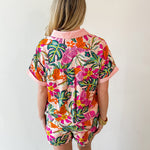 Collared Contrast Top & Short Set