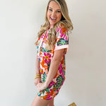 Collared Contrast Top & Short Set