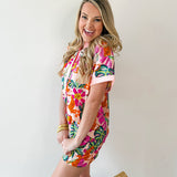 Collared Contrast Top & Short Set