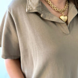 Collared Cotton Mini Dress