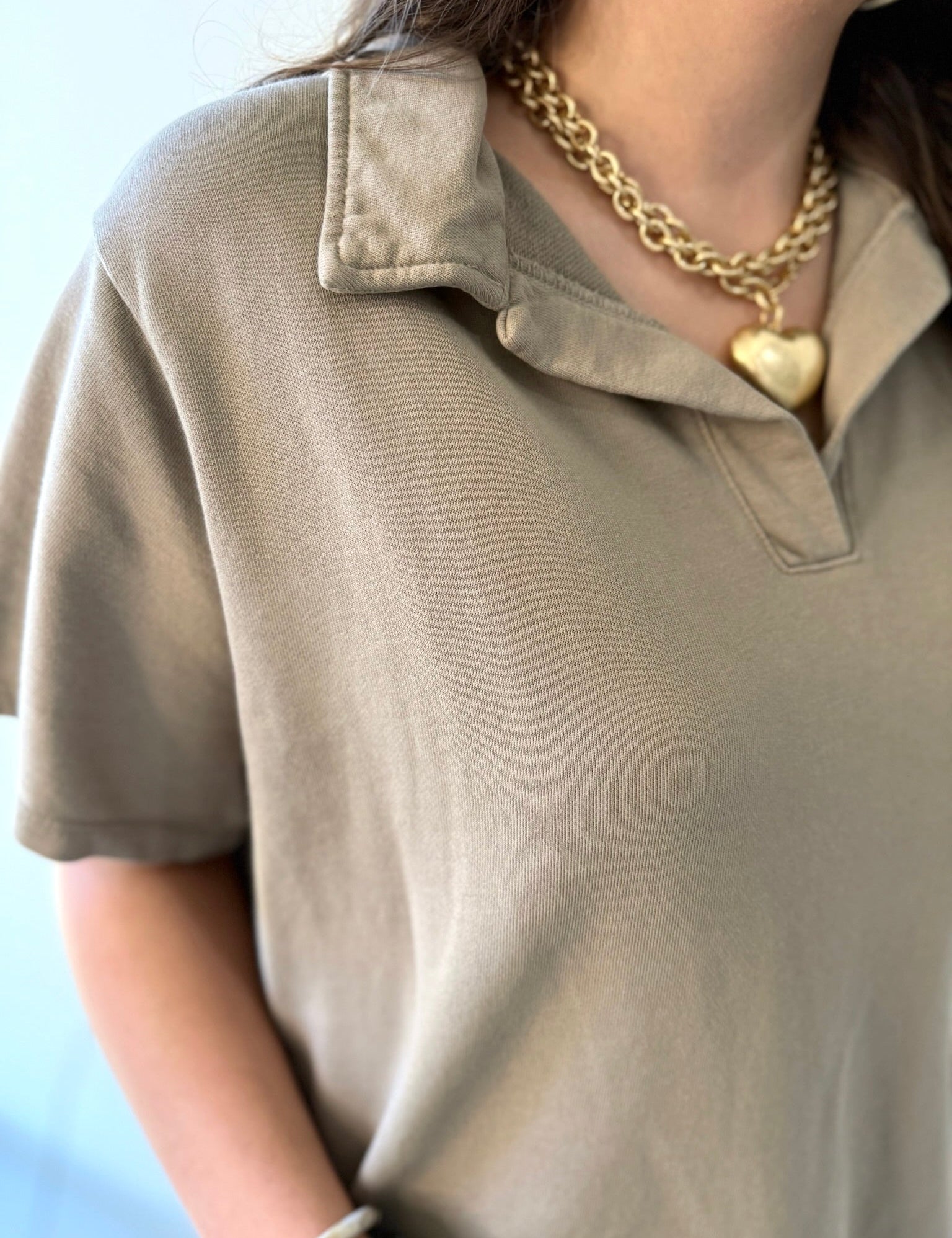 Collared Cotton Mini Dress