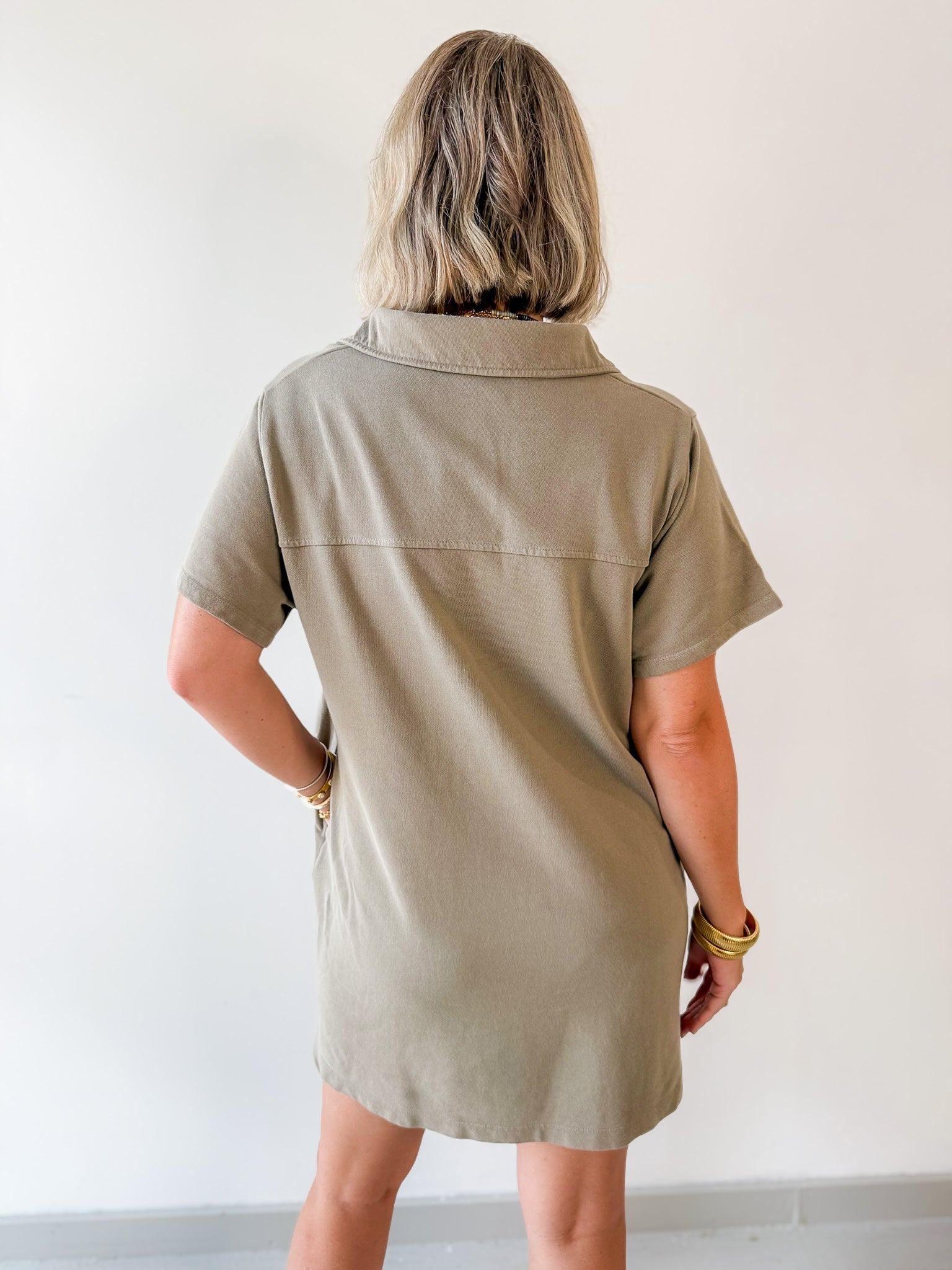 Collared Cotton Mini Dress
