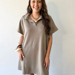 Collared Cotton Mini Dress
