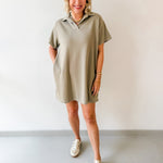 Collared Cotton Mini Dress