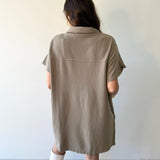 Collared Cotton Mini Dress