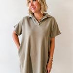 Collared Cotton Mini Dress