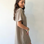 Collared Cotton Mini Dress