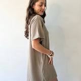 Collared Cotton Mini Dress