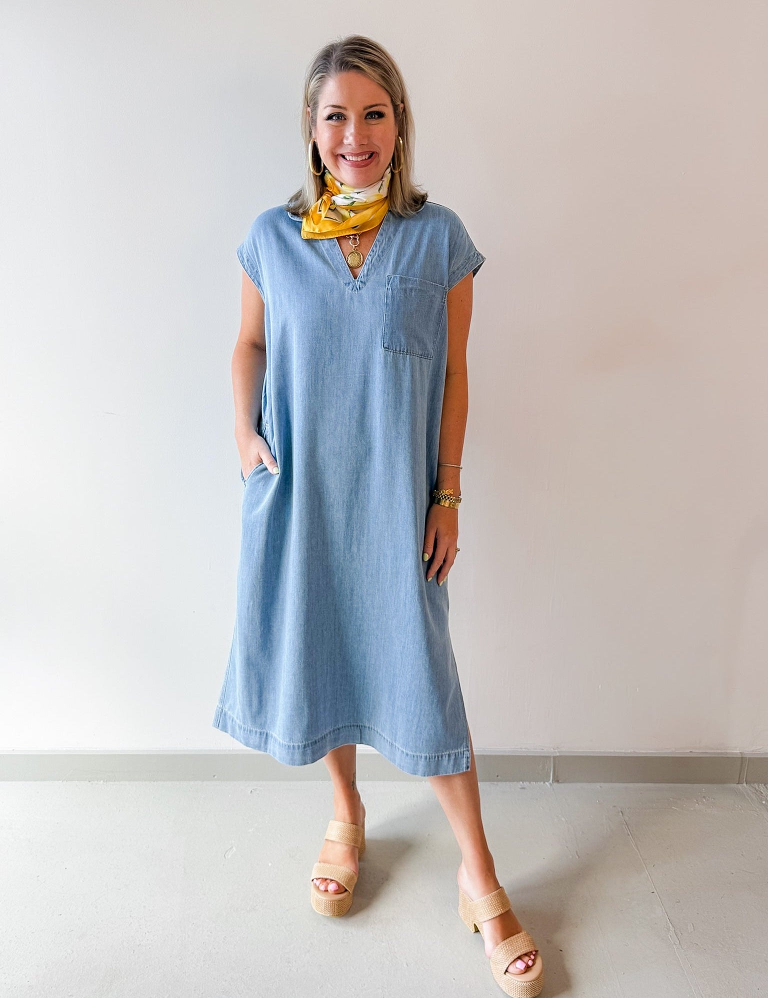 Collared Denim Dress