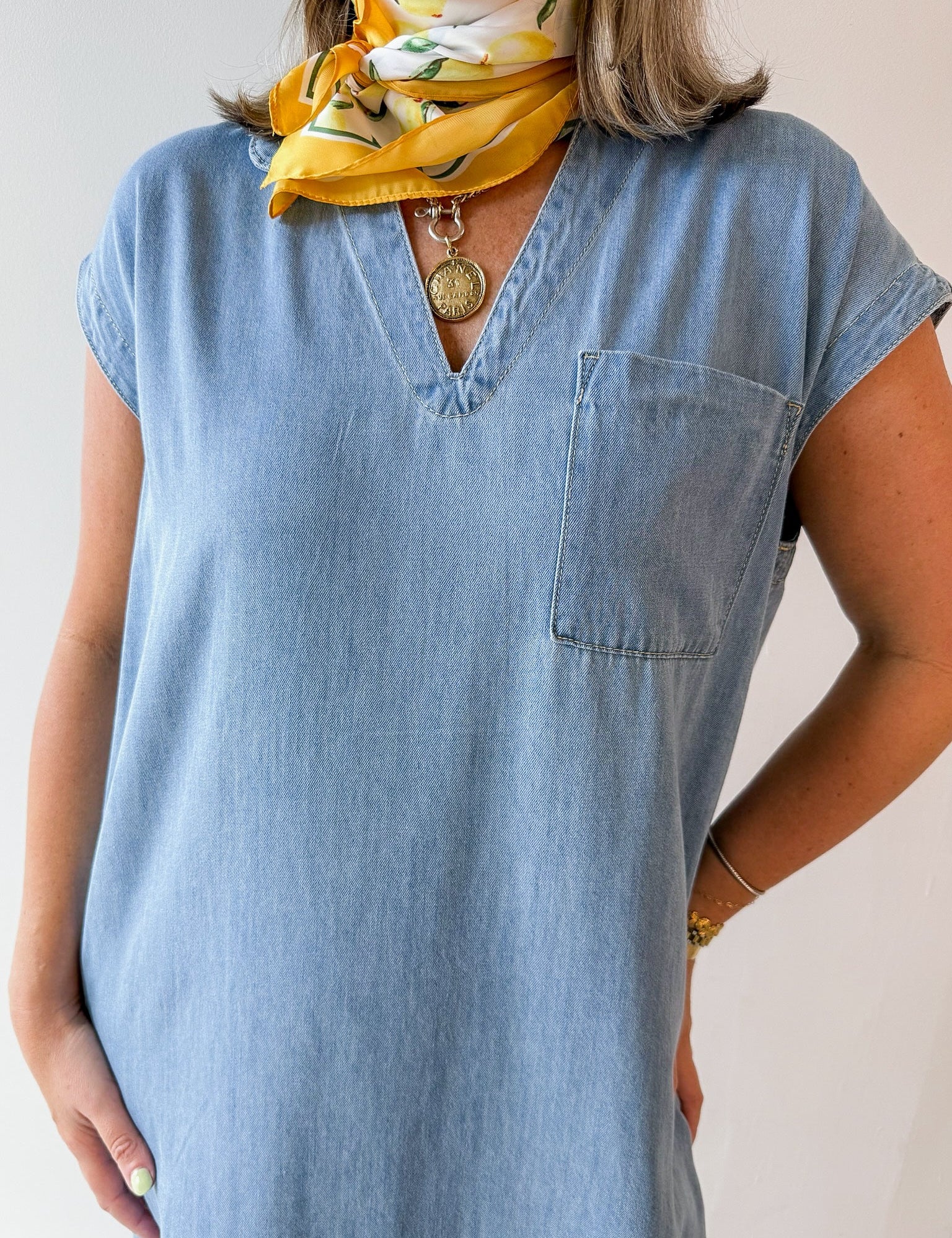 Collared Denim Dress