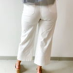 Collete Crop Wide Pants - White