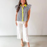 Collete Crop Wide Pants - White