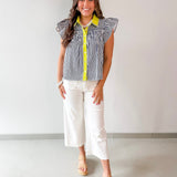 Collete Crop Wide Pants - White