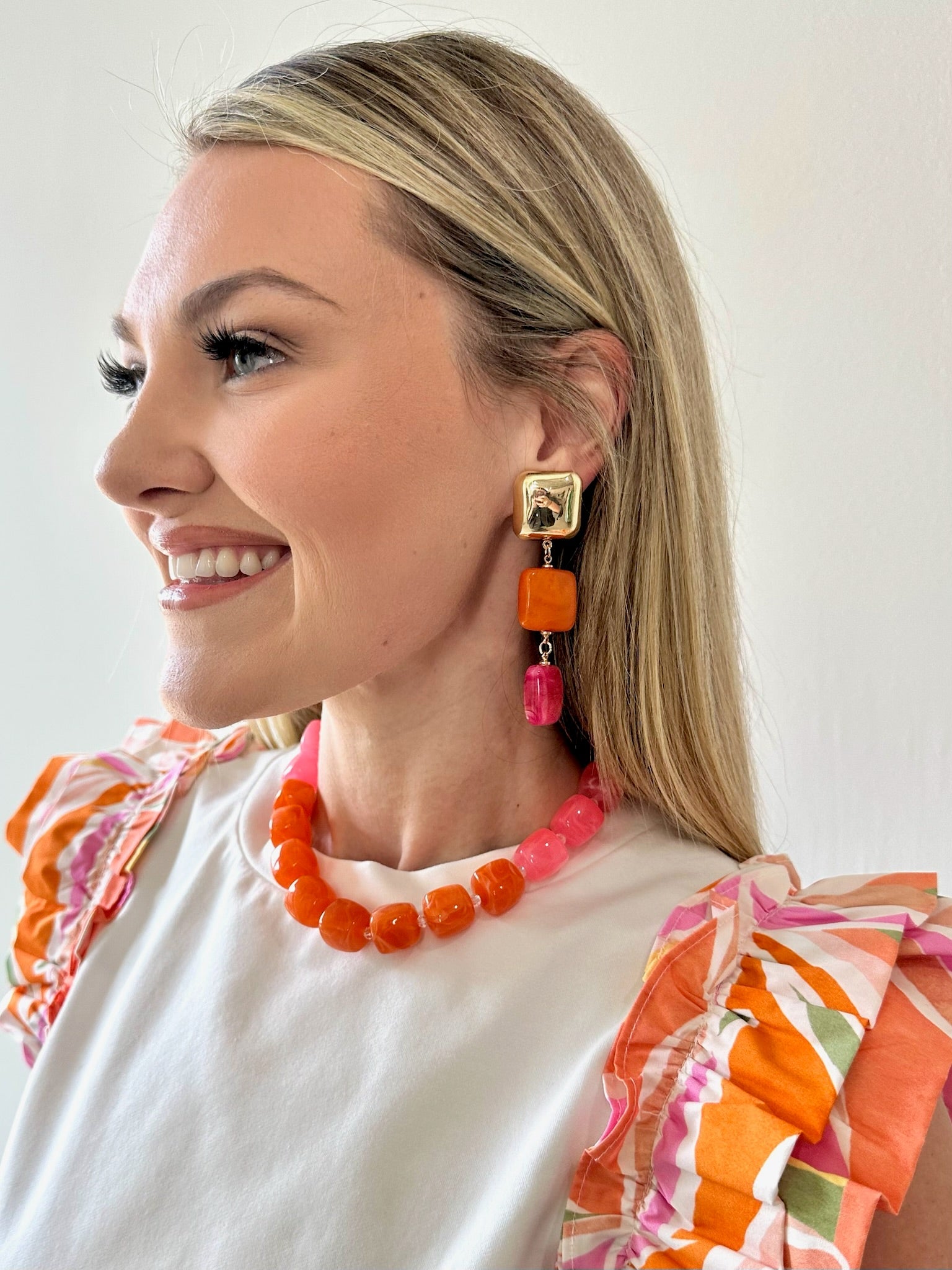 Color Block Bead Necklace