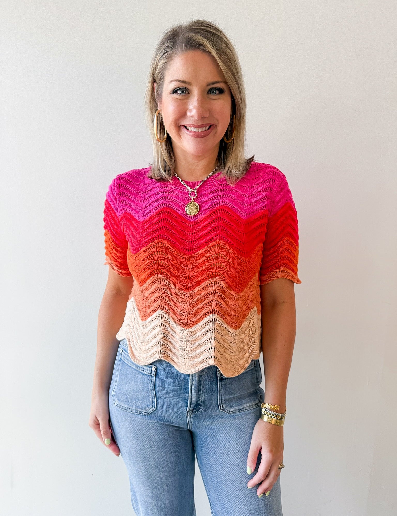 Color Block knit Top