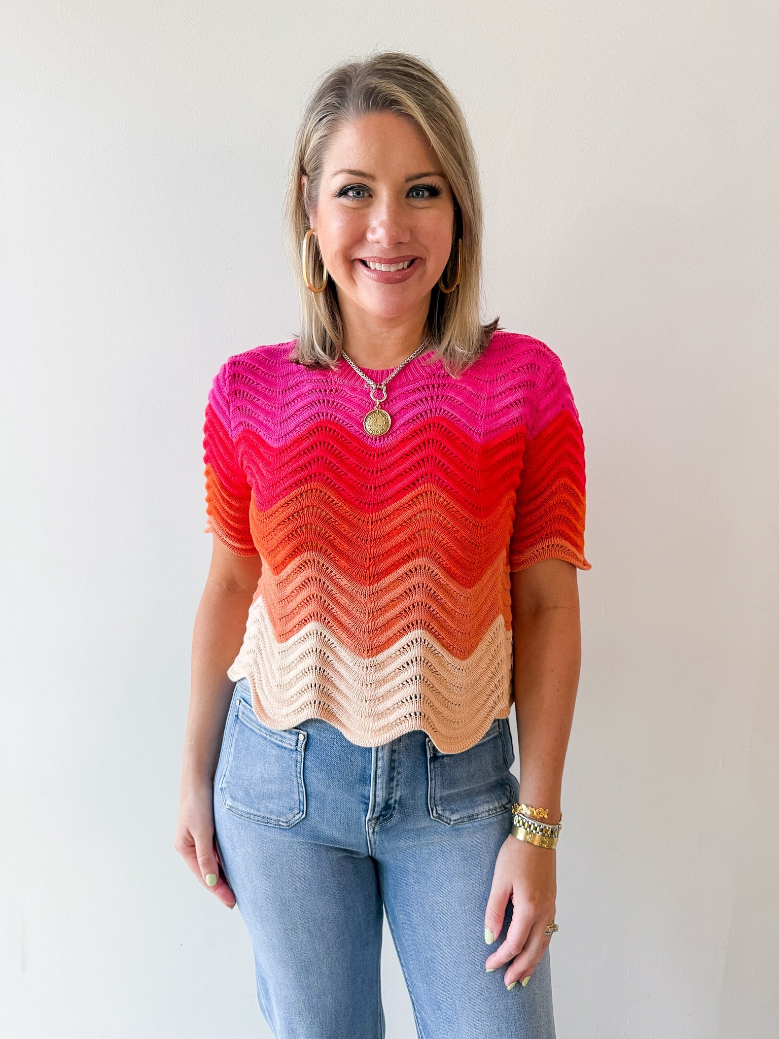 Color Block knit Top