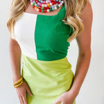Color Block Square Neck Mini Dress