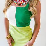 Color Block Square Neck Mini Dress