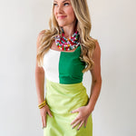 Color Block Square Neck Mini Dress