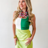 Color Block Square Neck Mini Dress