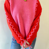 Color block Stitch Detail Sweater