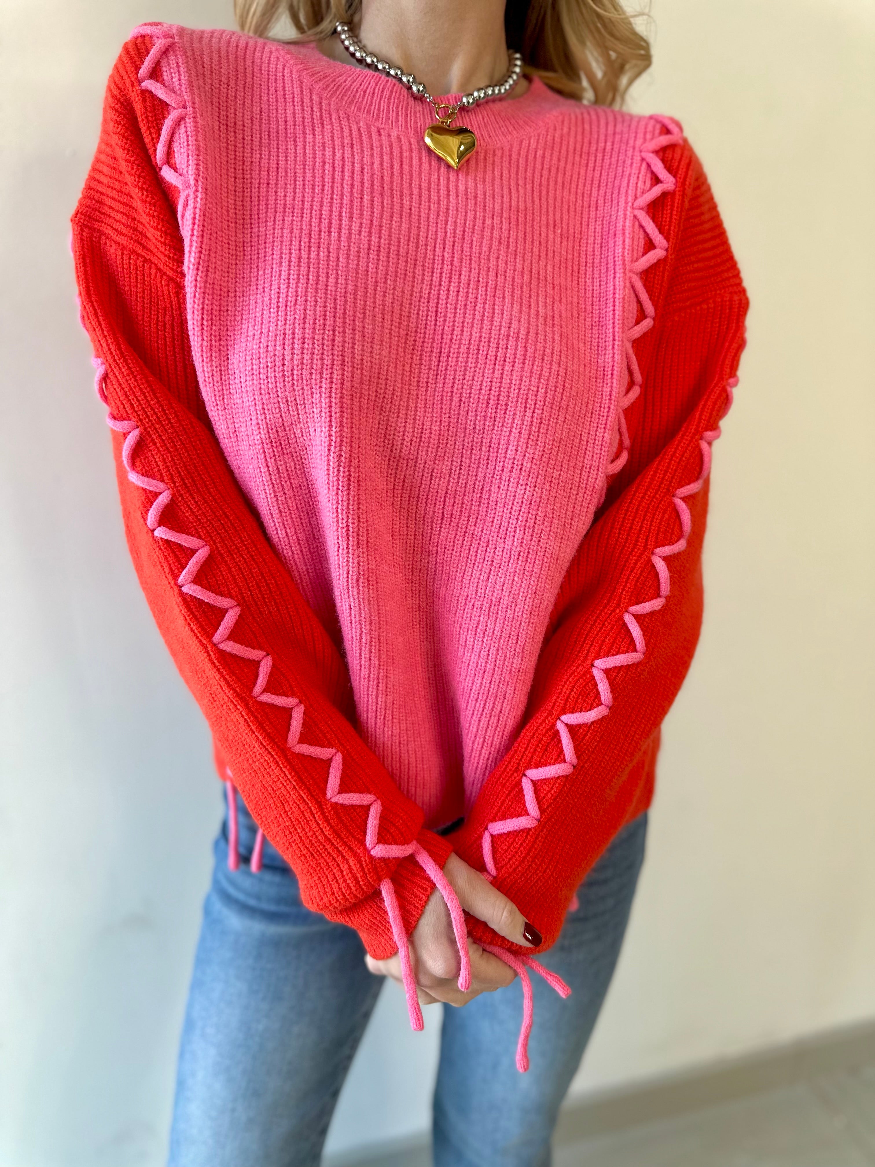 Color block Stitch Detail Sweater