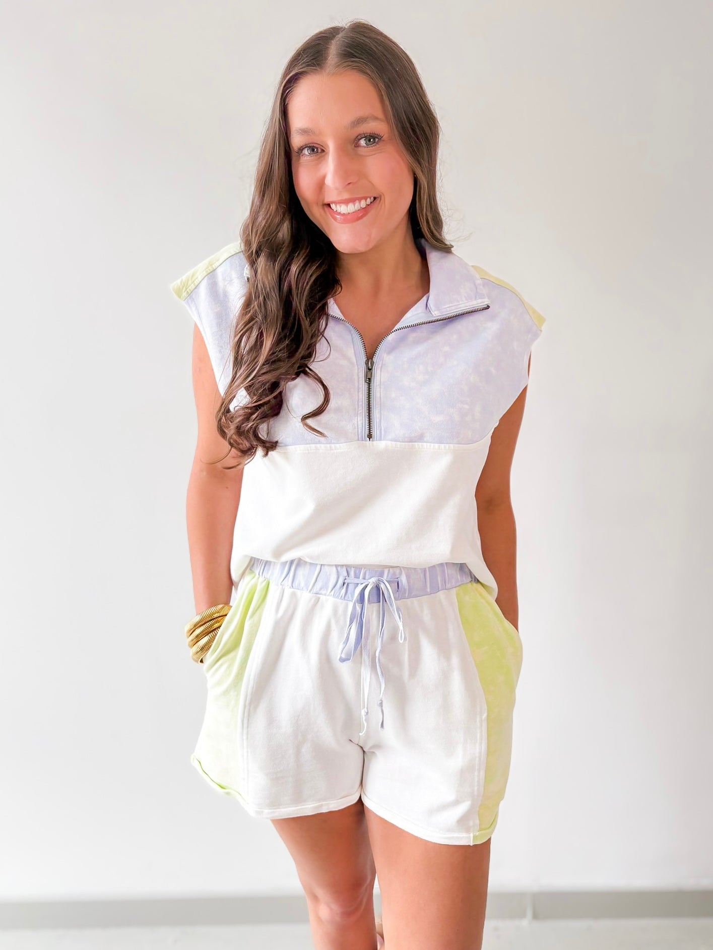 Color Block Top & Short Set