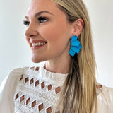 Color Coated Half Flower Earrings