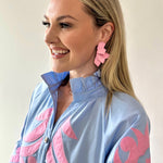 Color Coated Half Flower Earrings