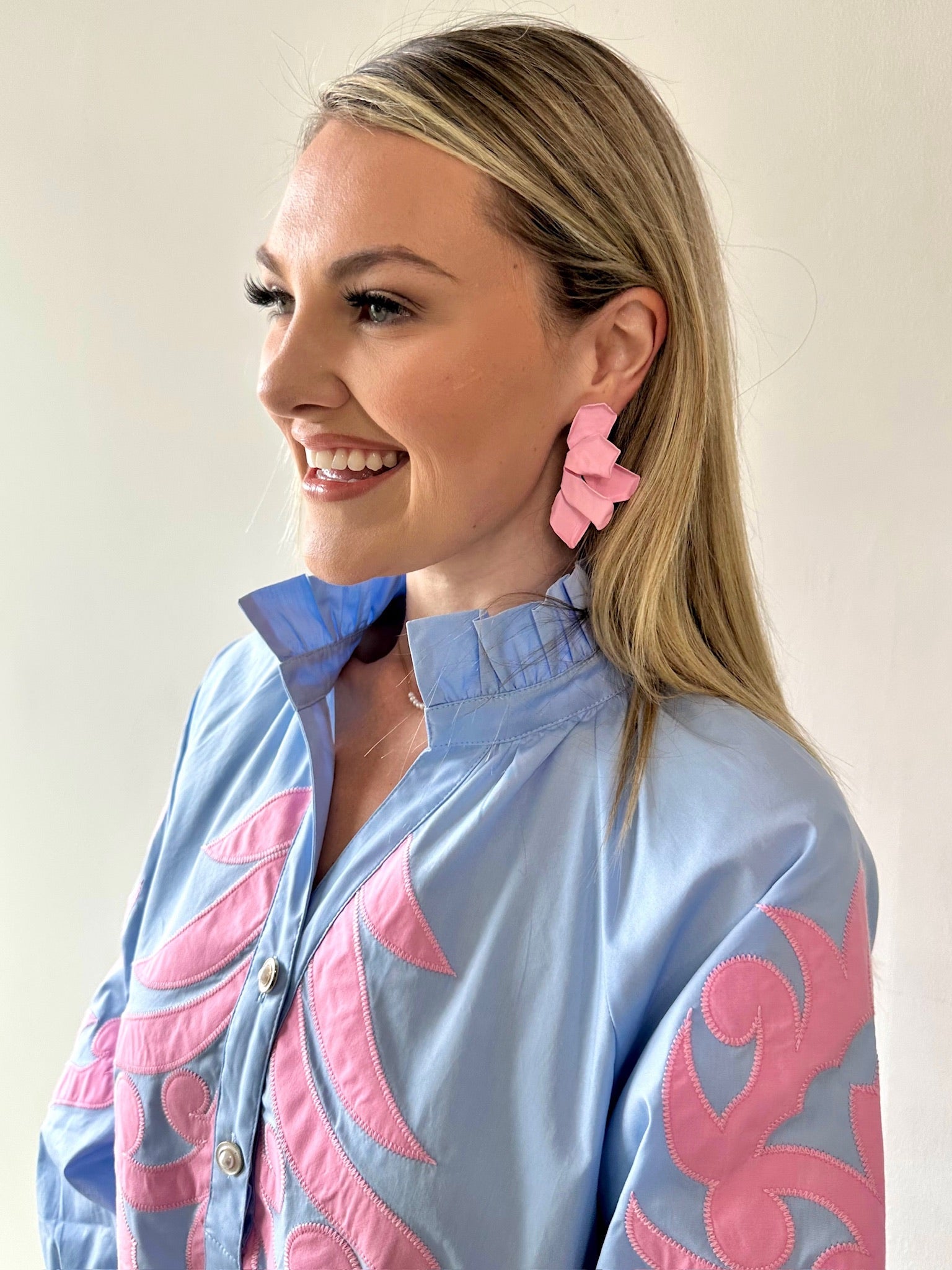 Color Coated Half Flower Earrings