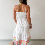 Color Stripe Spaghetti Midi Dress