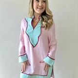 Colorblock V - neck Dress