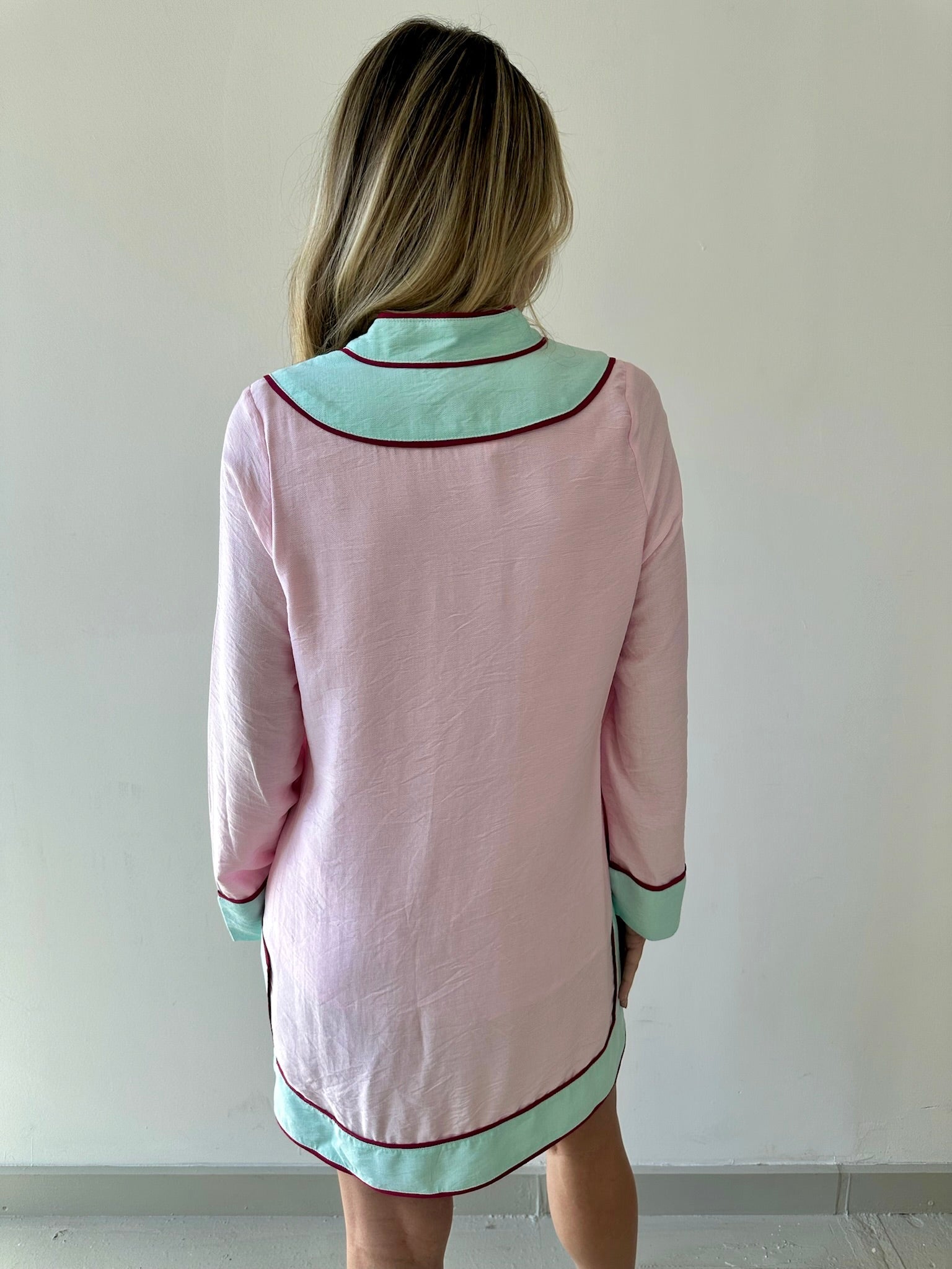 Colorblock V - neck Dress