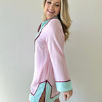 Colorblock V - neck Dress