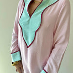 Colorblock V - neck Dress