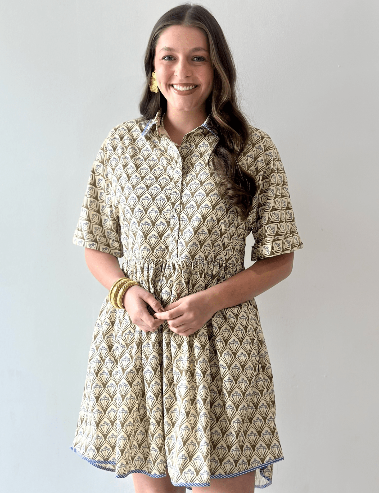 Combo Binding Shirt Dress