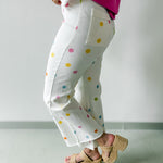 Comfort Stretch Pastel Polka Dot Jeans