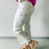 Comfort Stretch Pastel Polka Dot Jeans