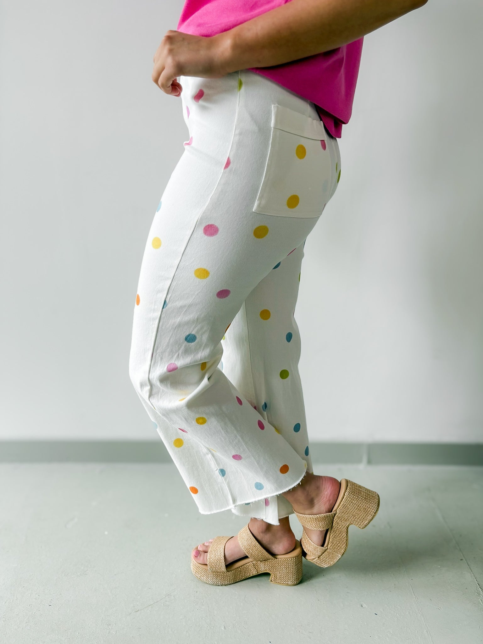 Comfort Stretch Pastel Polka Dot Jeans