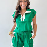 Contrast Accent Top & Short Set