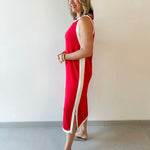 Contrast Binding Midi Dress