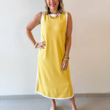 Contrast Binding Midi Dress