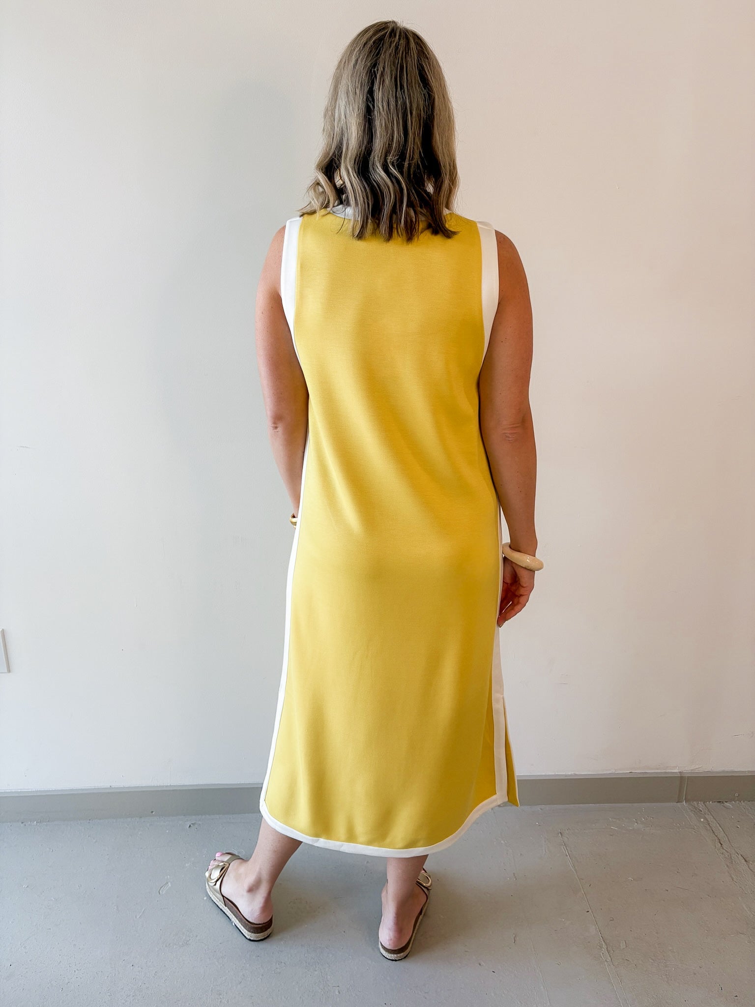 Contrast Binding Midi Dress