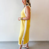 Contrast Binding Midi Dress